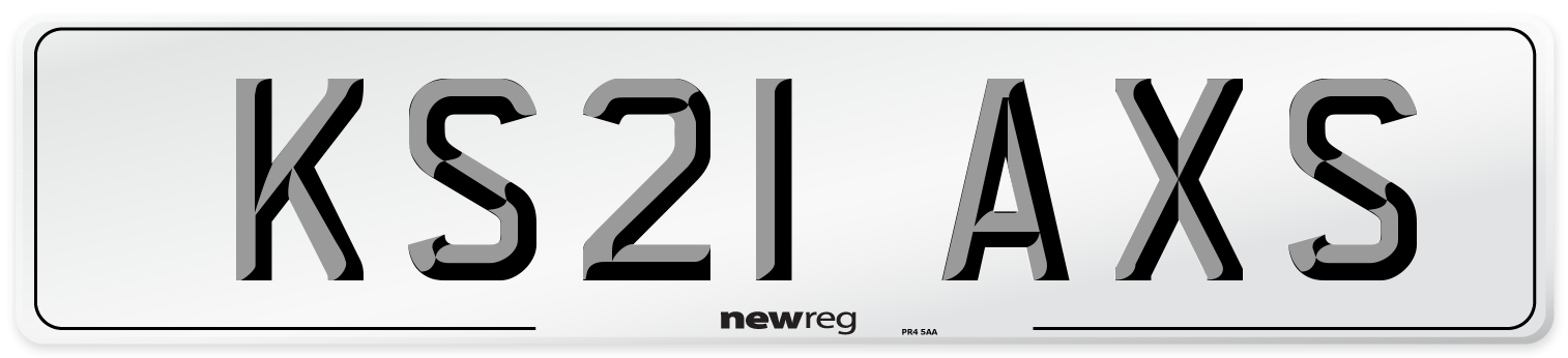 KS21 AXS Number Plate from New Reg